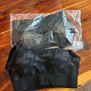 Mono B Black Geometric Sports Bra